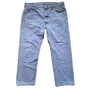 EUC Levi's 501 Button Fly Jeans White Oak Cone Denim Blue Straight Leg 42x28